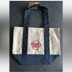 Trader Joe’s Mini Canvas Tote Bag Reusable Navy